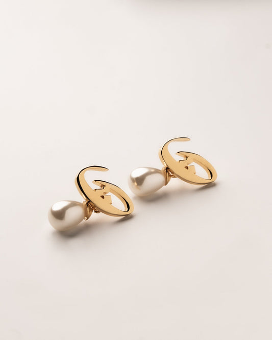 Calligraphed Letter Earrings ث
