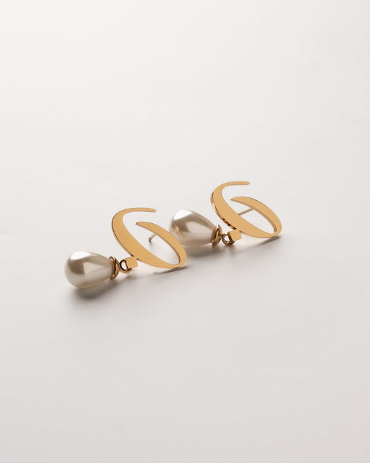 Calligraphed Letter Earrings ب