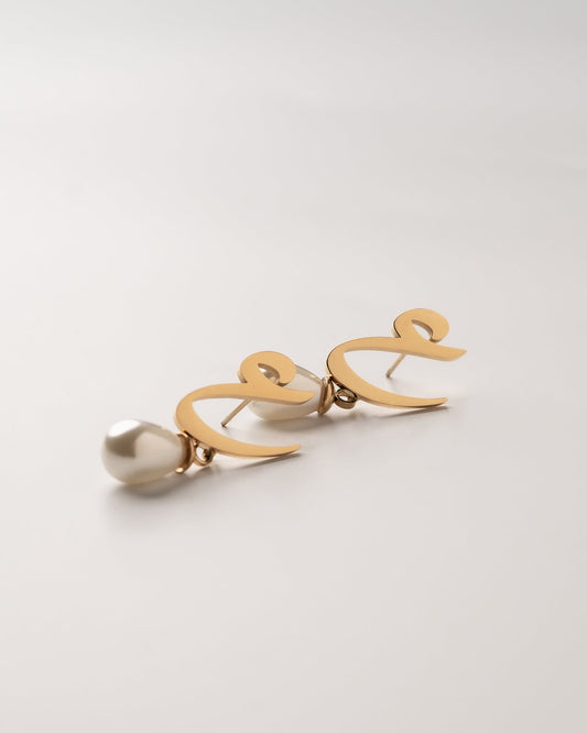 Calligraphed Letter Earrings ع