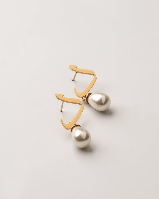 Calligraphed Letter Earrings د
