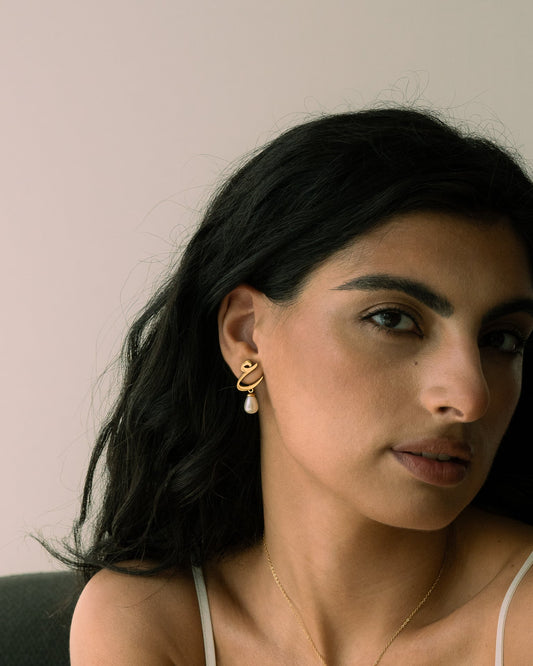 Calligraphed Letter Earrings ع