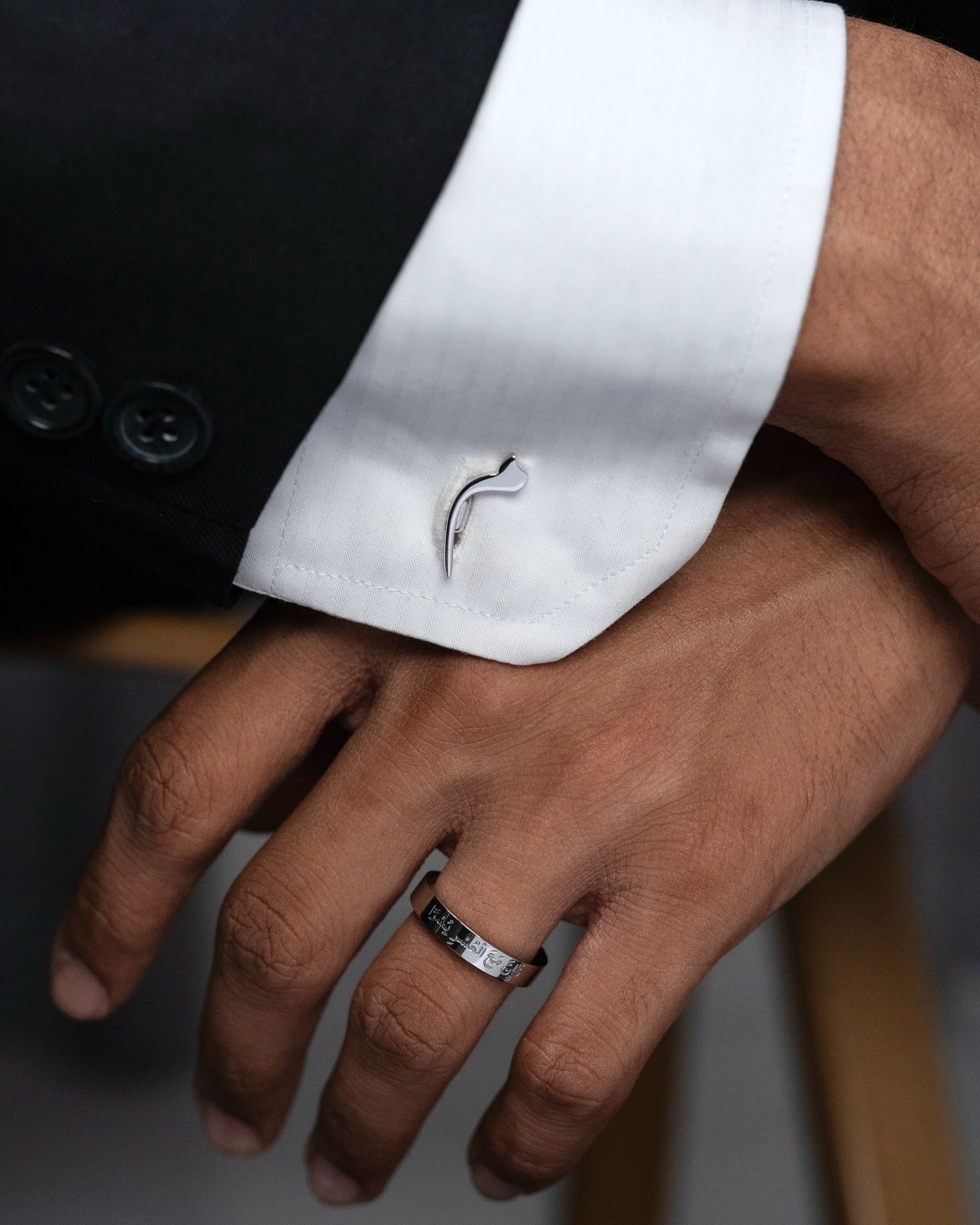 Calligraphed Arabic Letter Cufflinks